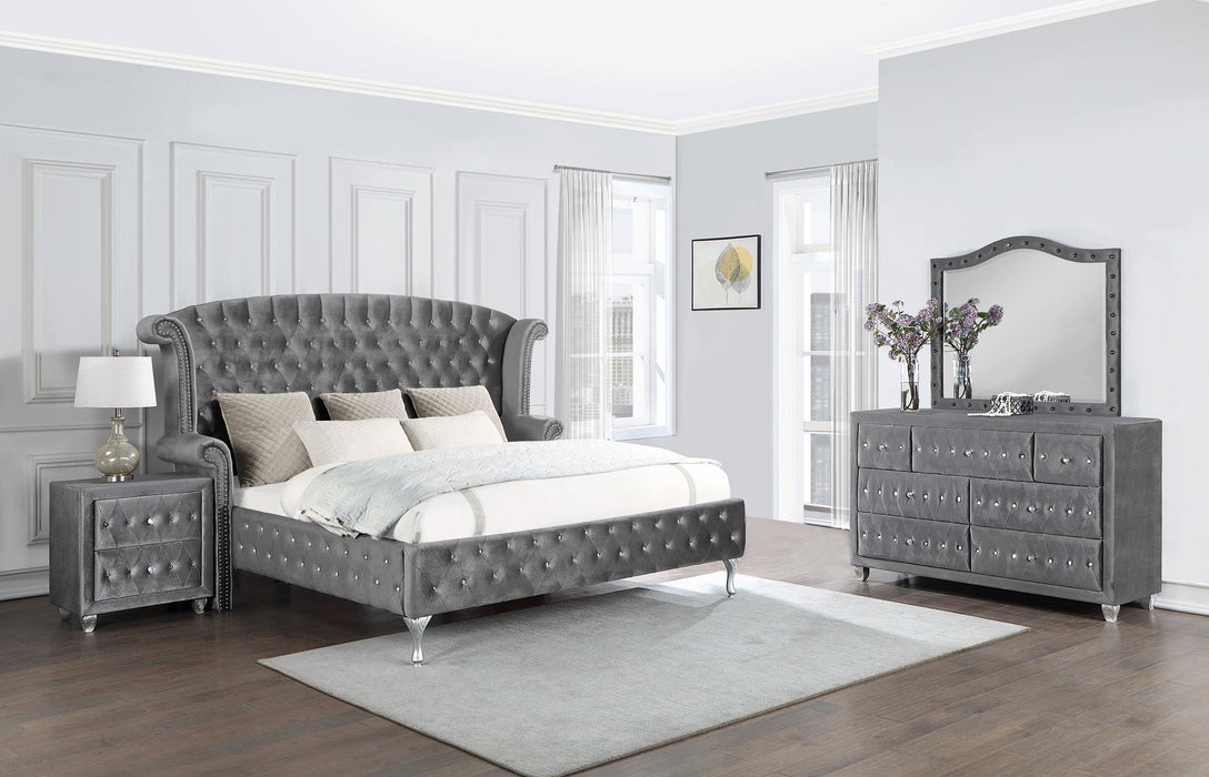 Deanna Upholstered Tufted Bedroom Set Grey image