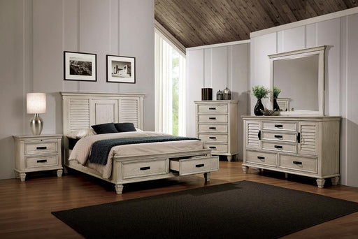 Franco 5-piece Queen Storage Bedroom Set Antique White image