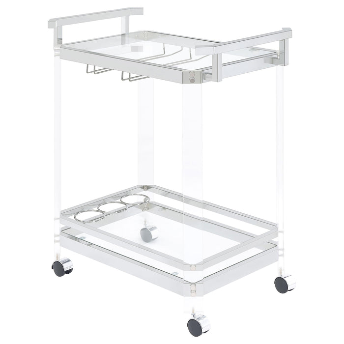 Jefferson 2-tier Glass Serving Cart Clear image