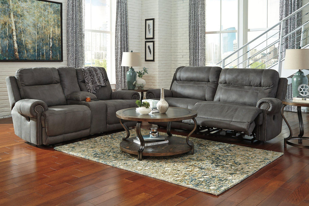 Austere Reclining Loveseat with Console