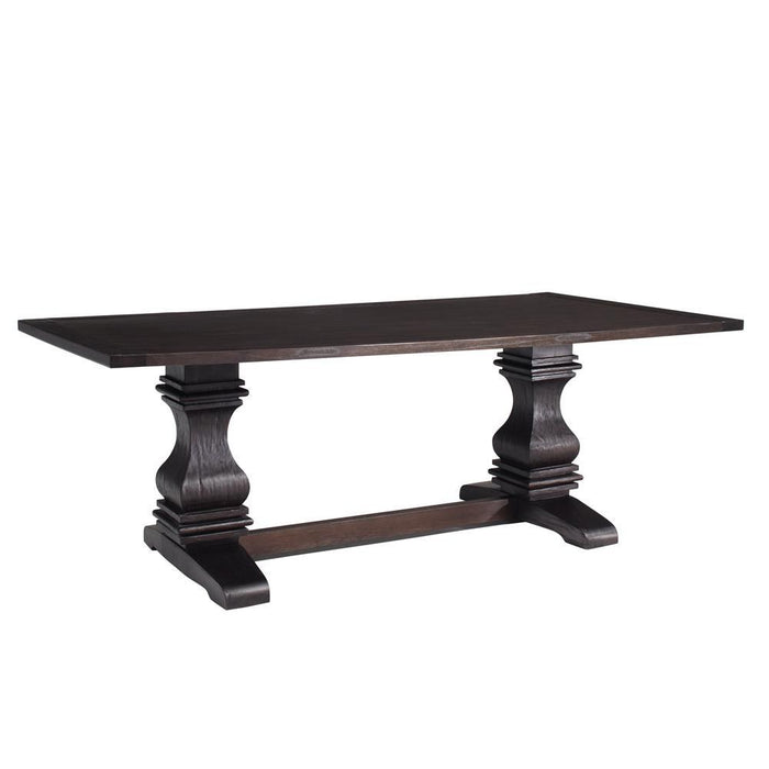 Parkins Double Pedestals Dining Table Rustic Espresso