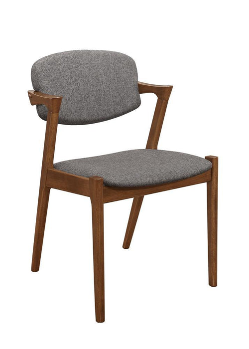 Malone Dining Side Chairs Grey and Dark Walnut (Set of 2)