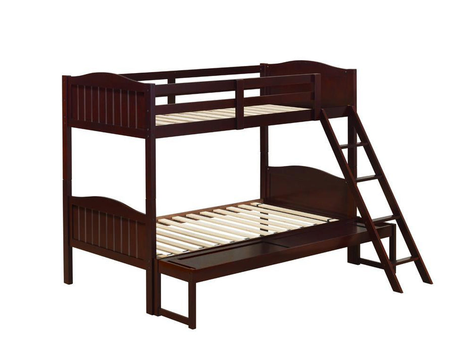 Arlo Twin Over Full Bunk Bed with Ladder Espresso