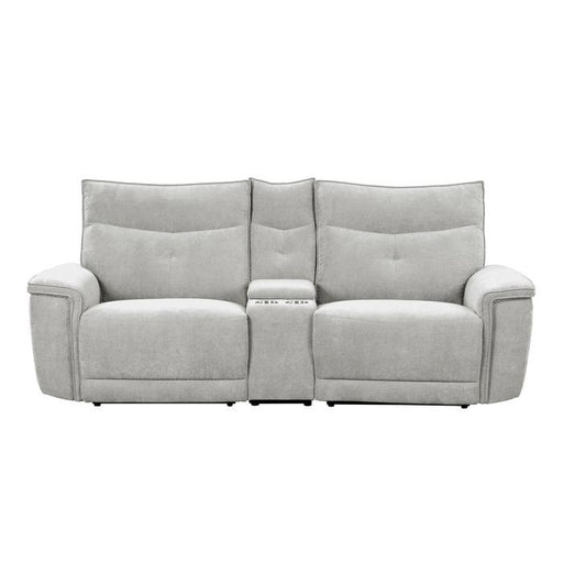 9509MGY-2CNPWH - (3)Power Double Reclining Love Seat with Center Console, Power Headrests and USB Ports image