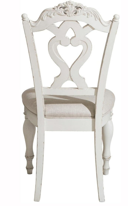 Cinderella Chair in Antique White with Grey Rub-Through 1386NW-11C