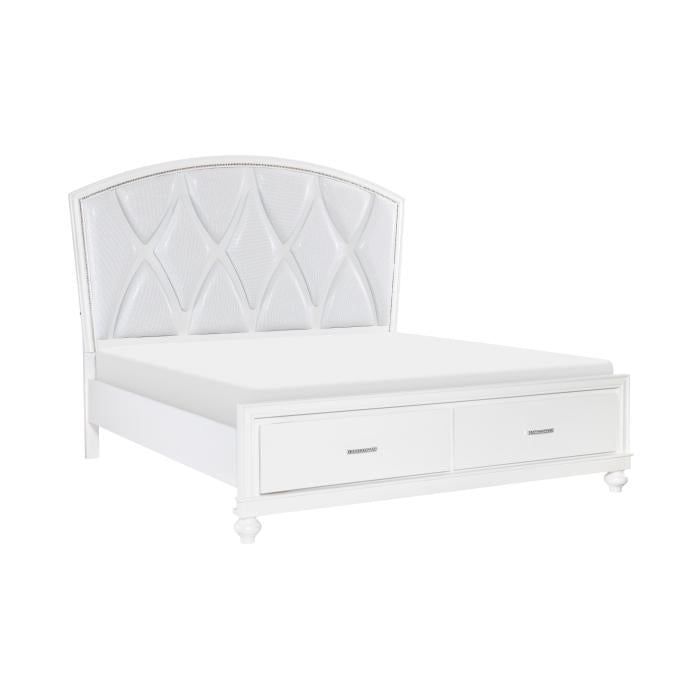 Aria (3) California King Platform Bed with Footboard Storage