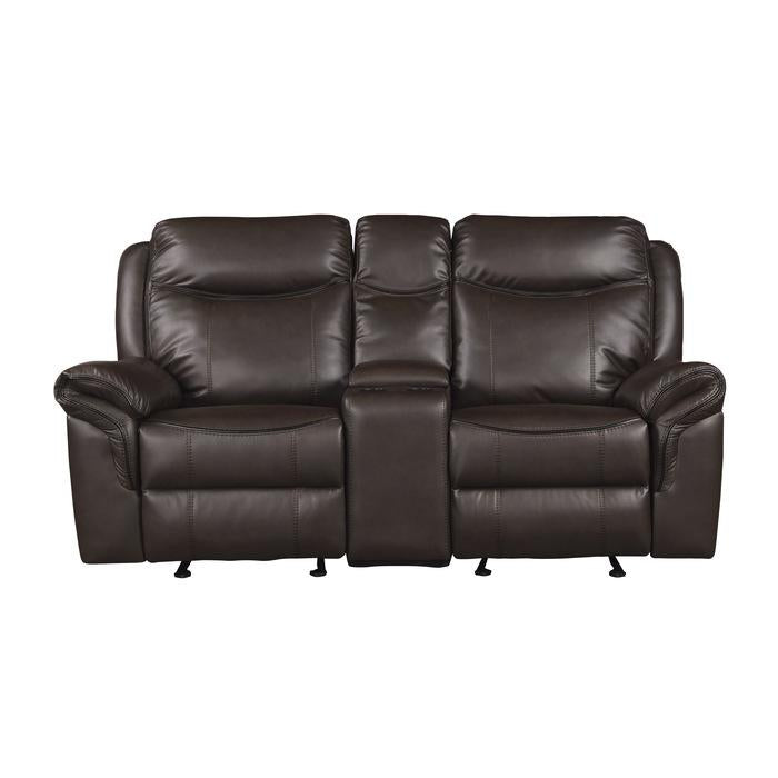 Aram Double Glider Reclining Loveseat in Brown 8206BRW-2 image