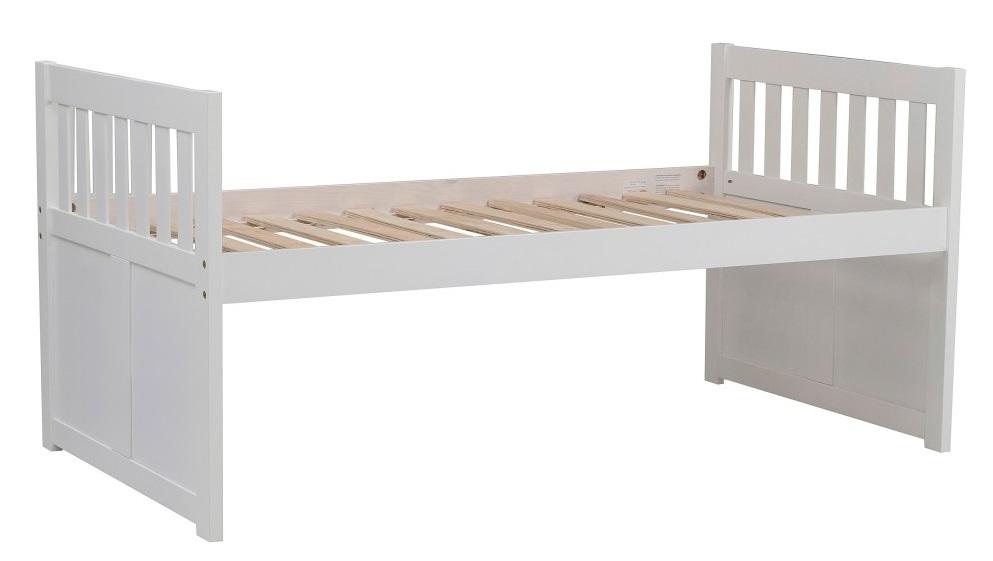 Galen Twin/Twin Trundle Bed with Storage in White B2053PRW-1