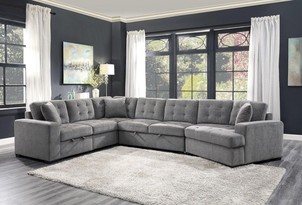 Logansport Armless 2-Seater with Pull-out Bed in Gray 9401GRY-2A