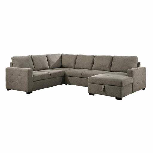 9206BR33LRC - (3/3)3-Piece Sectional with Pull-out Bed and Right Chaise with Hidden Storage image